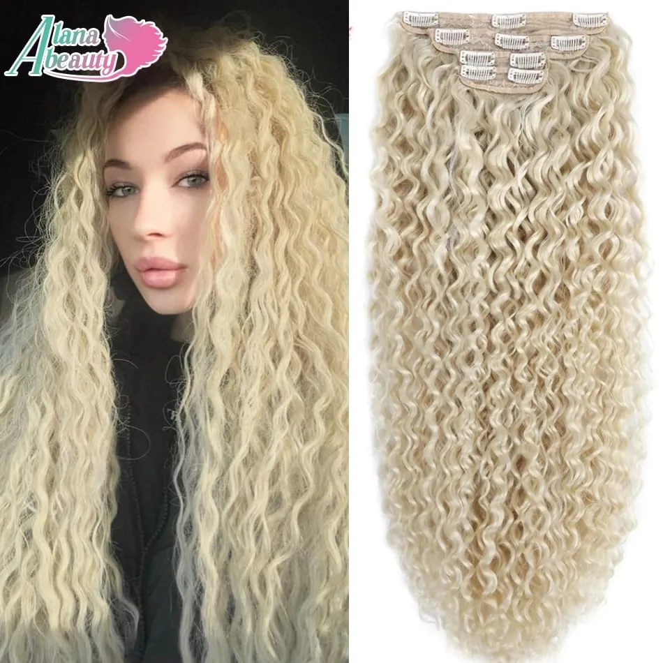 Alana 28inch Synthetic Long Water Curly Clip In Hairpieces Hair Extensions Kinky Curly Clip-in Hair Heat Resistant Organic Fiber — image 2