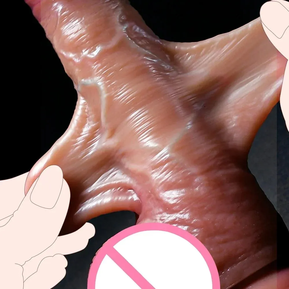 Realistisk dildo för kvinnor Gay hud glidande Förhud Sexmaskin Dick Anal Onani Strapon Big Penis Dildos Sexleksaker för vuxna 18 — image 5