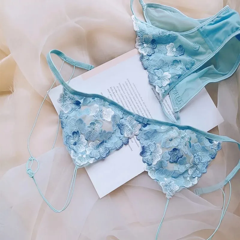 Wireless Minimizer Bralette Set Large Bust French Style Triangle Cup Lace Lingerie Pure Comfort Sexy Sheer Underwear Set Women — image 10