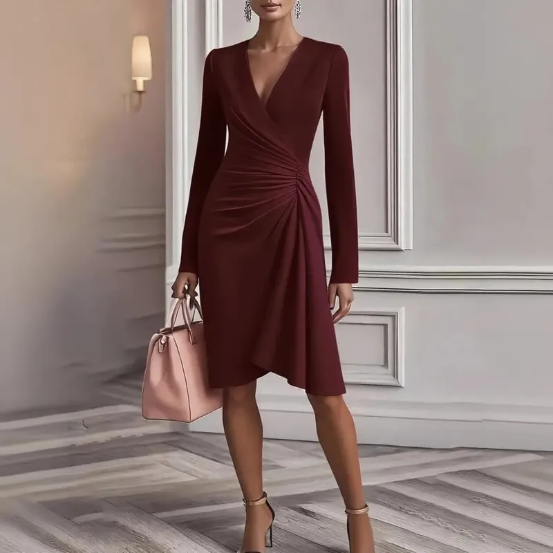 Maiksing manggas na Chiffon Evening Dress Pambabae Party Dress Monochromatic Bohemian Long Elegant Bago 2022 — image 17