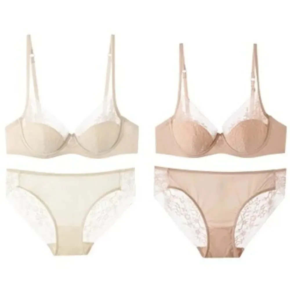 Bridal Festive Red Lace Intimates Kit Soft Underwire Thin Cup Push‑Up Support Lingerie Set For Small Bust 32‑38 Women Underwear — image 1
