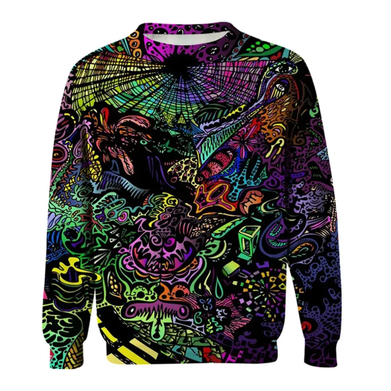 Mga Graphic na Sweatshirt ng Kalalakihan Para sa Mga Lalaki Graffiti Pullover Long Sleeve Sweatshirt Crew Neck Fashion Pang-araw-araw na Kaswal na Bakasyon sa Bakasyon Bago — image 15