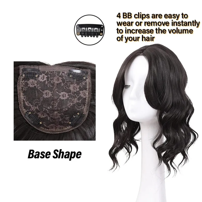 High Quality Synthetic Water Wave Wig Topper Middle Part With Natural Shine Easy To Apply For Quick Volume Boost. — image 3