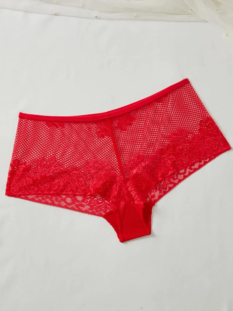 4Set Women Floral Lace Lingerie Set Underwire Push up Bra Breathable Sheer Hollow Panties Ladies Underwear Set — image 6