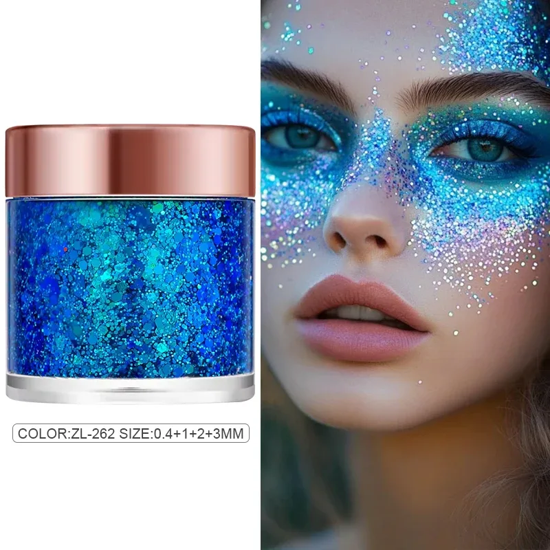Body Face Glitter Gel Sequins for Eye & Body Hair Makeup Long-Lasting Shimmer Chameleon Gel Decorations Brighten Stage Makeup — image 9