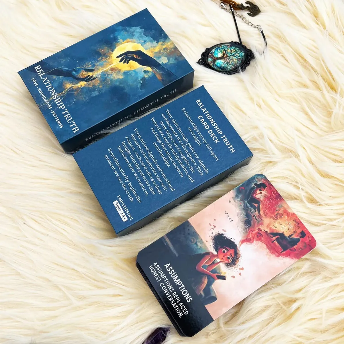 54 Relationship Truth Oracle Cards 13x8 Cm Reveals Communication Patterns Card Game for Personal Growth Insightful Deck — image 3