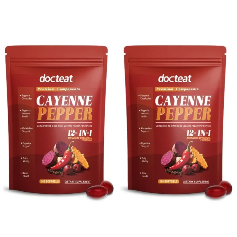 Cayennepeppar softgels med chilipepparfröolja berberin och vitamin E stöder normal matsmältningsetabolism och immunhälsa — image 8