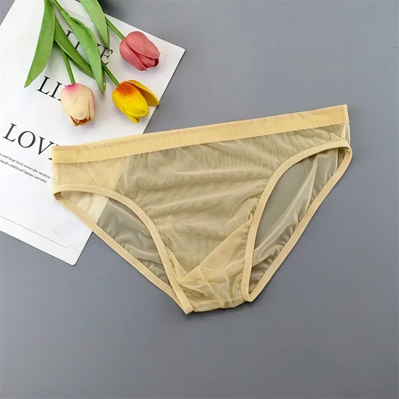 Plus Size Transparent Underwear See Through Sexy Briefs for Men with Pouch Nylon Hombre Slips Breathable Male Panties XL-4XL — image 3