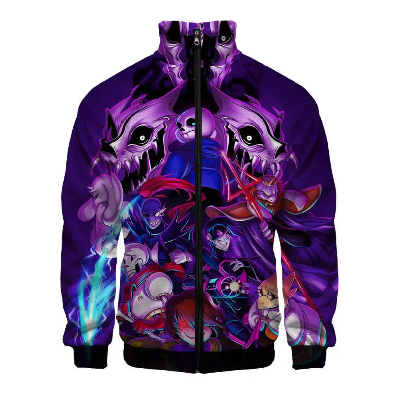 Luxo popular sans undertale 3d impressão zíper raglan jaqueta blusão meninos/meninas confortáveis gola jaquetas casacos — image 18