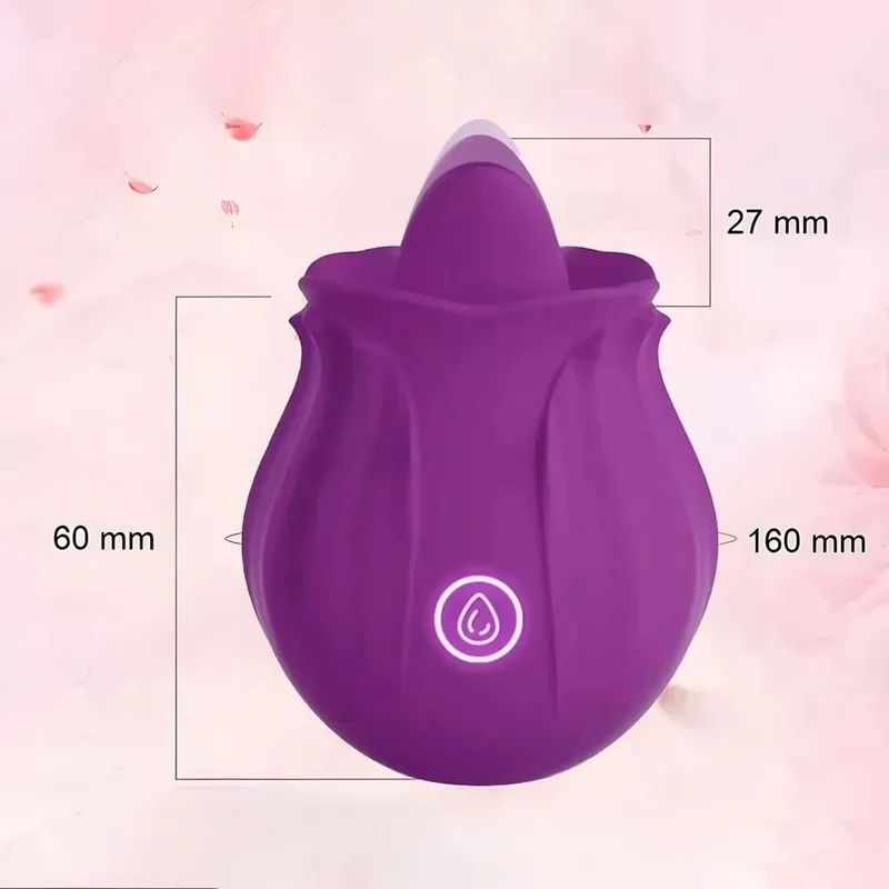 Rose Shaped Vibrator Body-Safe Silicone Sex Toy para sa Babae Waterproof Rechargeable Multi-Speed Vibrations Maingat na Regalo ng Pang-adulto — image 7