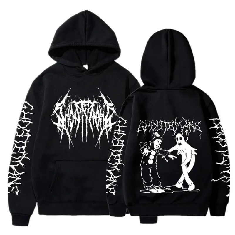 Ghostemane Double Sided Print Hoodie Men's Fashion Hip Hop Metal Rock Hoodies Gothic Oversized Sweatshirt Tracksuit Streetwear — image 2