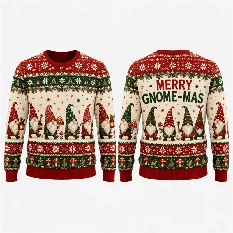 Gingerbread Man Ugly Christmas Sweatshirt 3D Graphic Crewneck Unisex Funny Candy Cane Xmas Party Holiday Pullover Gift Male Top — image 8