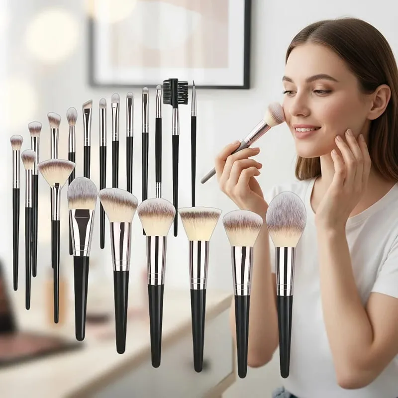 Professional 3-20PCS Makeup Brushes Set Soft Fluffy Foundation Eyeshadow Concealer Blending Kabuki Women Beauty Tool — image 2