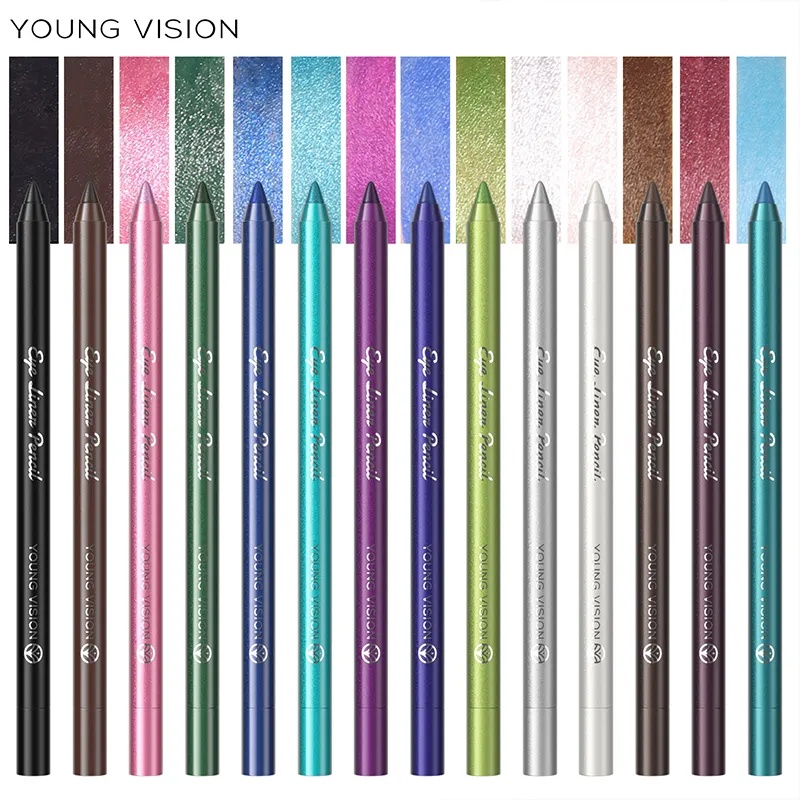 3pcs Pearlescent Eyeliner Pencil Blue Green Purple Multifunctional Eyeshadow Pencil Waterproof High Pigment Eye Liner Makeup — image 4