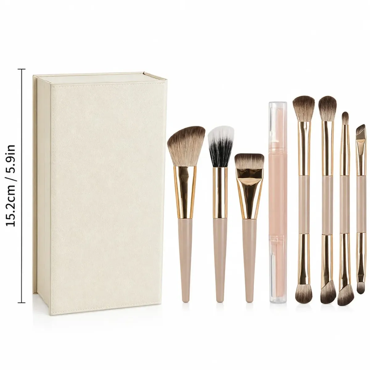 Portable 8 Piece Foldable Dual-Ended Makeup Brush Set Foundation Contour Eyeshadow Blush Concealer Brushes Travel Makeup Tools — image 6