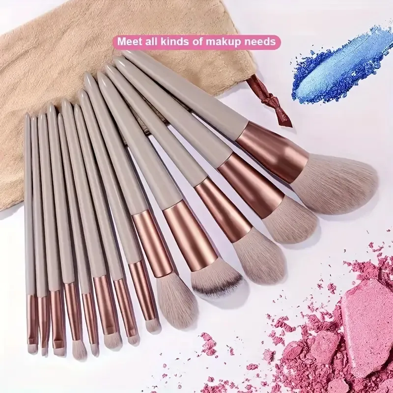 13Pcs Makeup Brushes Tool Set Cosmetic Powder Eye Shadow Foundation Blush Blending Beauty Make Up Brush For Makeup Starters Gift — image 5