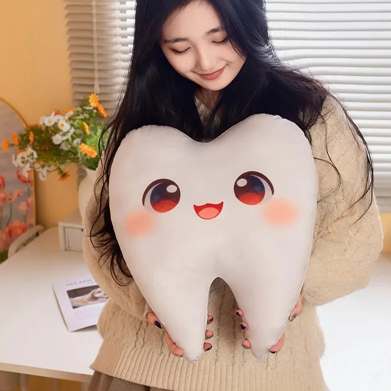 Simulation Lovely Tooth Plush Toys Cute Expression White Teeth Stuffed Soft Pillow Funny Sofa Cushion Gift For Children Gifts