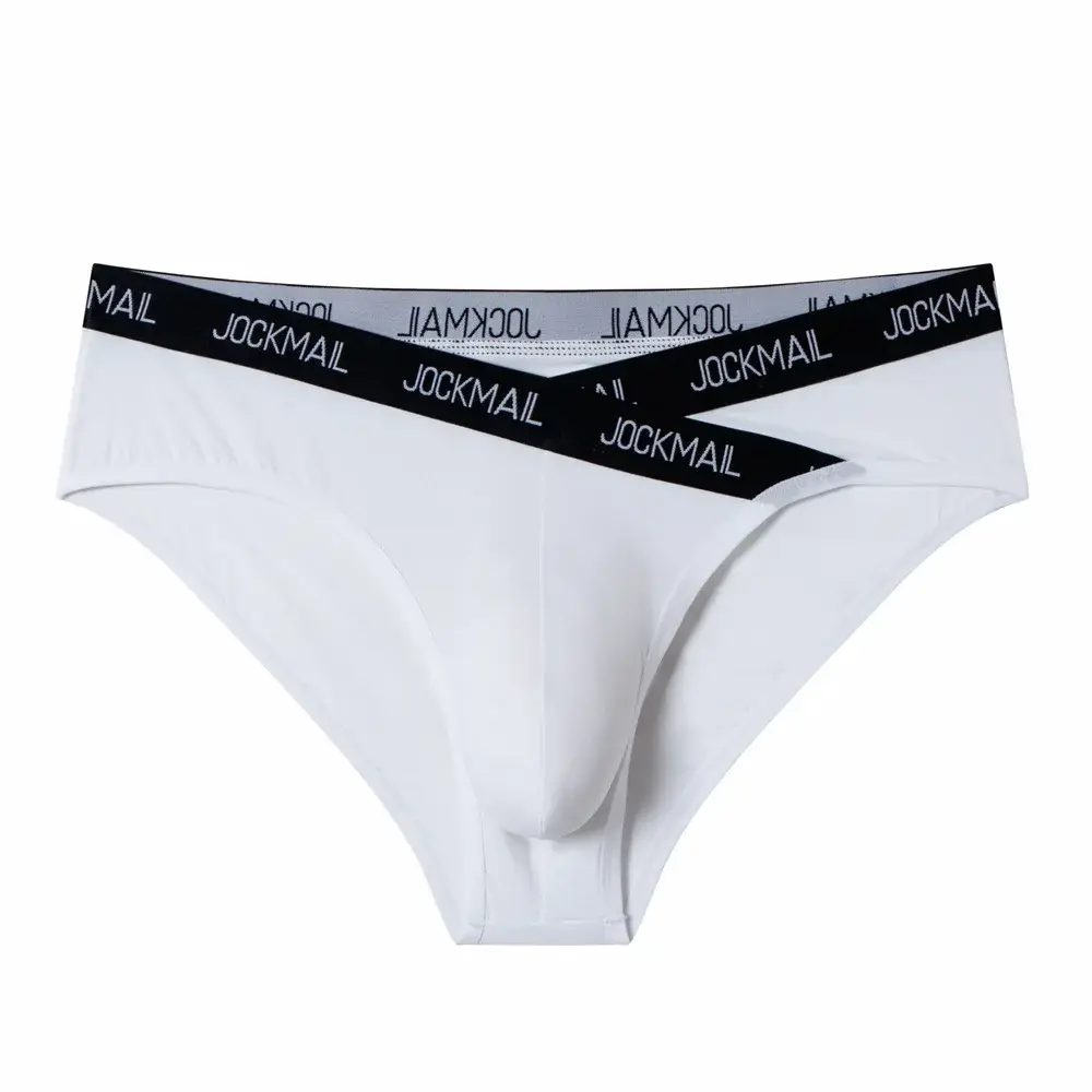 Jockmail Intimo da uomo Vita bassa Lettera sexy Sport traspirante Estate Slip in seta di ghiaccio Borsa grande in nylon Tinta unita Mutandine da uomo — image 33