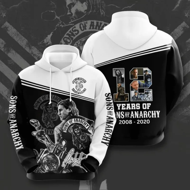 Men's Street Style 3D Sons of Anarchy Print Hoodies Sweatshirts Autumn/Winter Unisex Loose Casual Tracksuit Outdoor Y2k Pullover — image 3