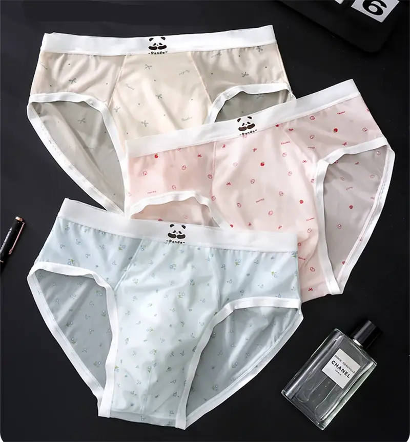 Bagong Bare feel panlalaking panloob na naka-print na sissy cuecas masculino ice silk sexys tøy men cueca thin seamless calzoncillos hombre — image 5