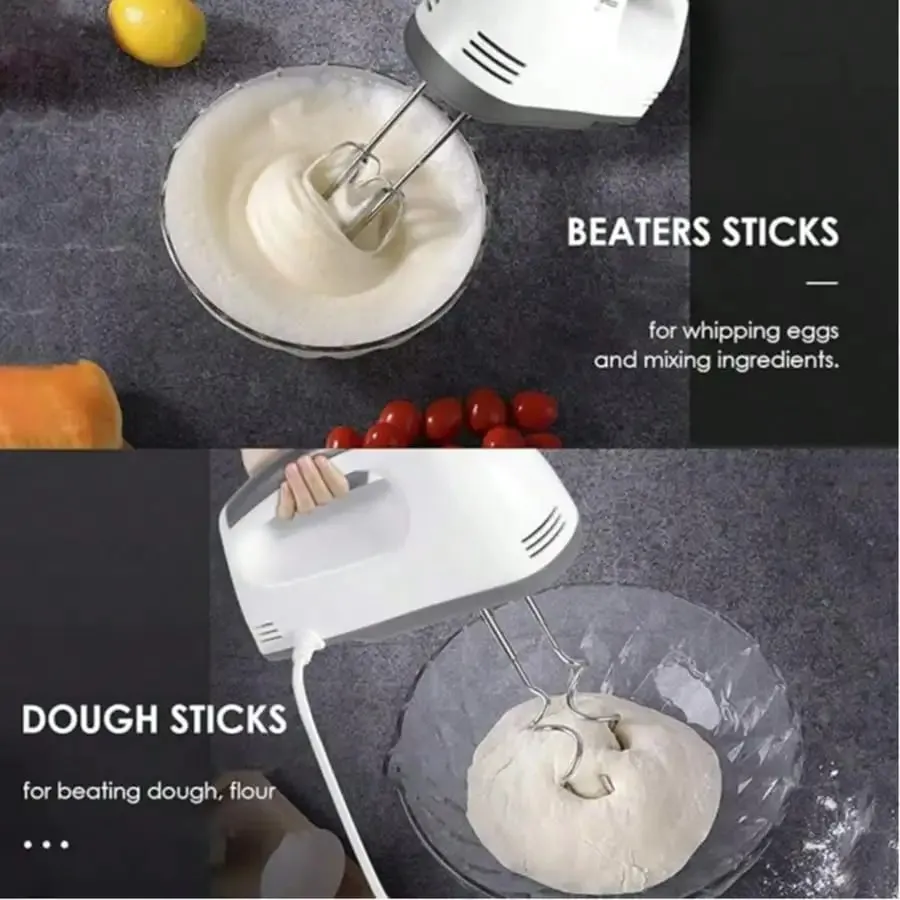 Electric Handheld Egg Beater Stand Mixer Small Automatic Cream Whipping Machine For Home Baking 5 Speed Settings Electric Egg Beater For Home Use Handheld Electric Egg Beater. — image 3