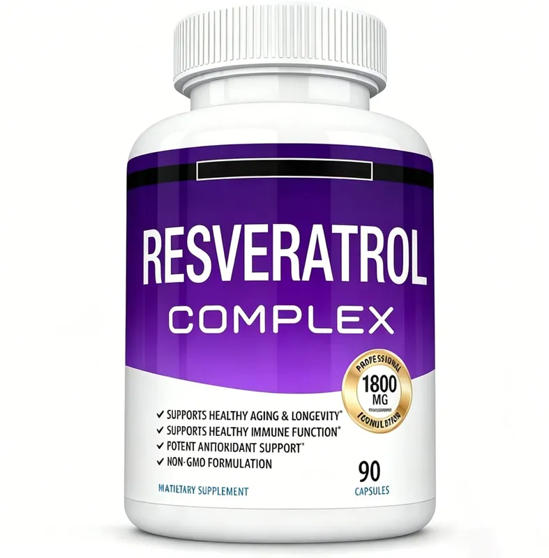 Resveratrol Complex 1800mg Capsules Antioxidant Complex Trans Resveratrol Supplement for Men Women | Non-GMO Gluten Free