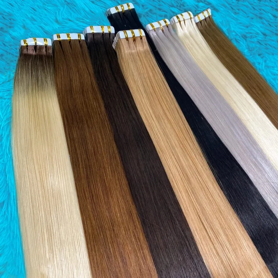 Blonde Seamless Tape in Hair Extensions Human Hair Skin Weft PU Tape on 20 PCS 18'-30' Length Easy Installation Hair Extensions — image 6
