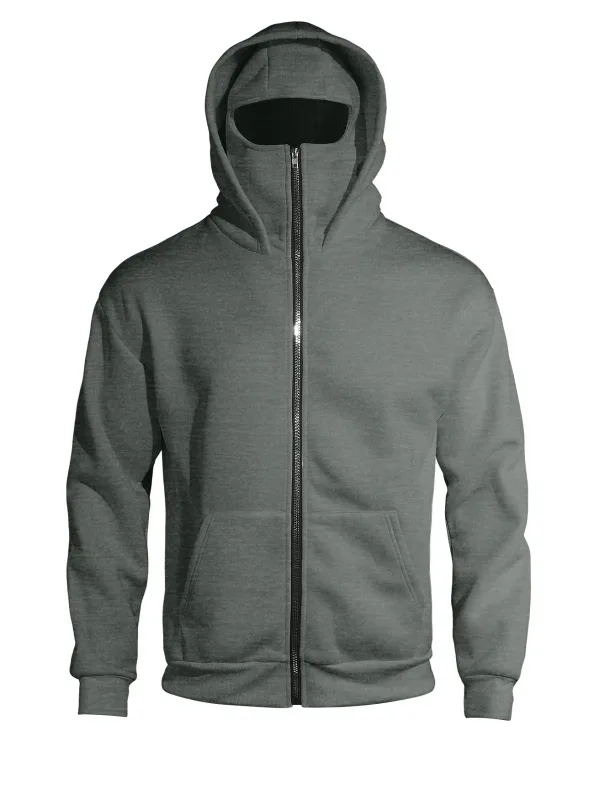 Autumn Men's Double-Layer Hooded Zip-Up Sweatshirt Loose Casual Fit with Front Pockets Ideal for Outdoor and Streetwear Style — image 8