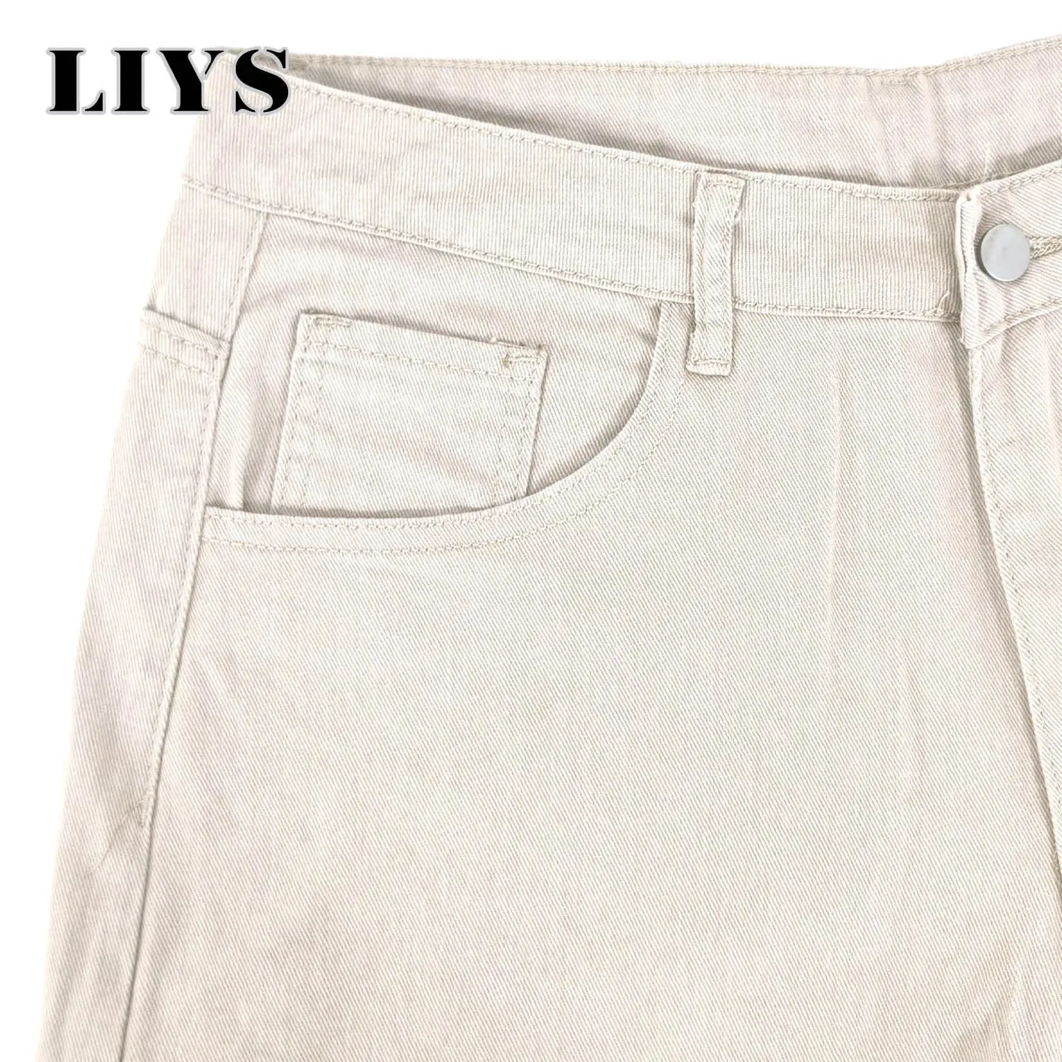 Men's American Beige Loose Wide Leg Jeans High Waisted Streetwear Hip-Hop Fashion Loose Denim Pants Y2K Retro Casual Pants — image 6