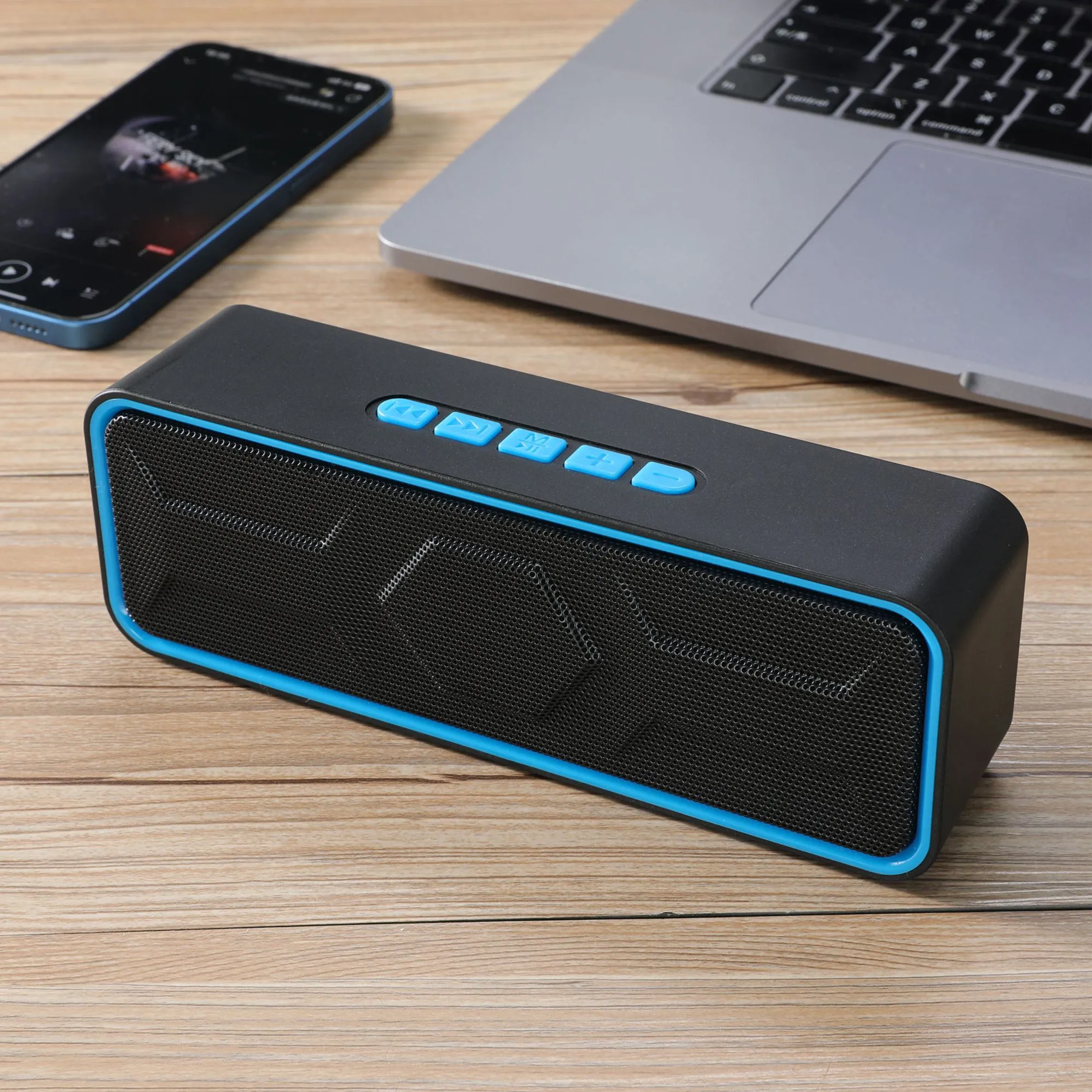 Bluetooth-högtalare Bärbar Trådlös 10W Dual Driver Stereo Hög Bas TWS FM TF USB AUX Hands-Free BT 5.0 10H Hemma Utomhusfest — image 2