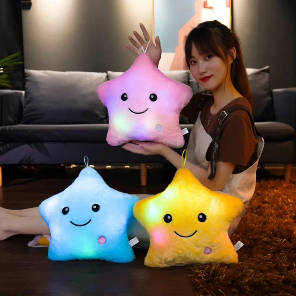 New LED Electronic Star Plush Toy Soft Star LED Star Doll Toy Home Decoration Baby Kid Toys Soft Star Pillow — image 5
