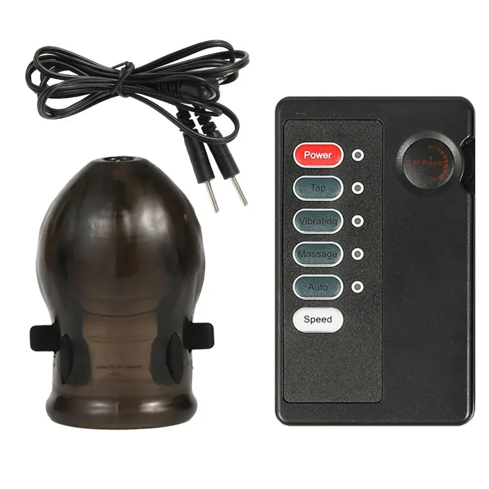 Panlalaking Penis Lock Cock Ring Pagkaantala ng Ejaculation Electric Shock Electro Shock Penis Ring Reusable Cockring Adult Sex Toys — image 3