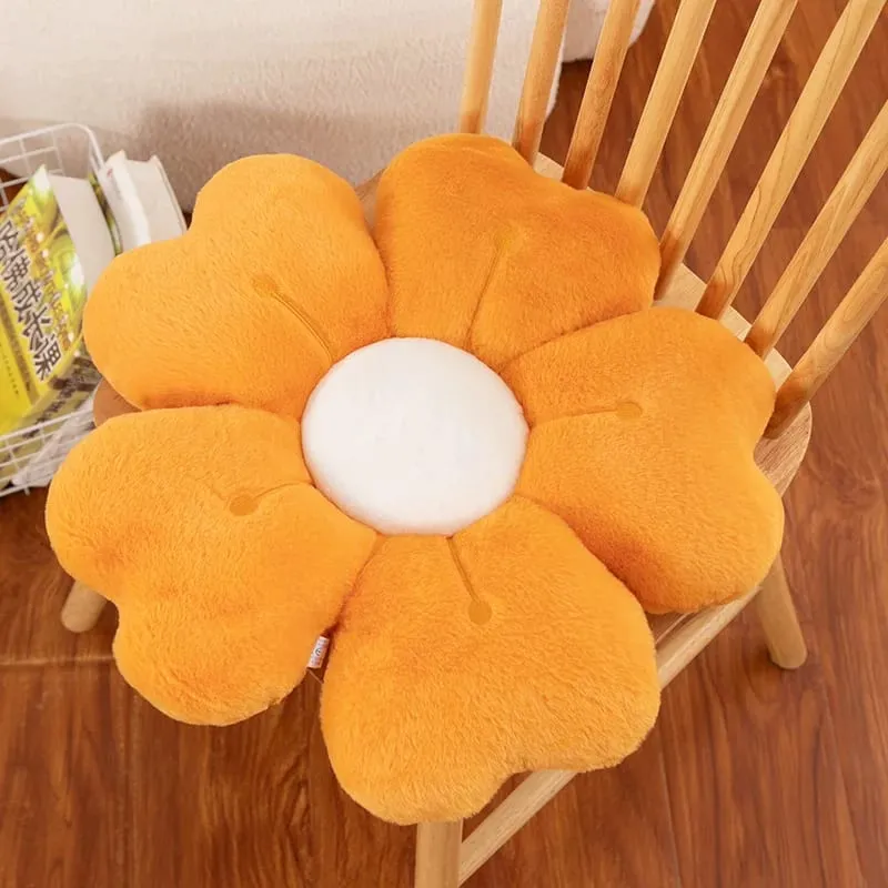 Plush Pillow Comfortable Daisy Flower Shaped - Cute Decorative Pad for Bed and Sofa Soft Polyester Fabric