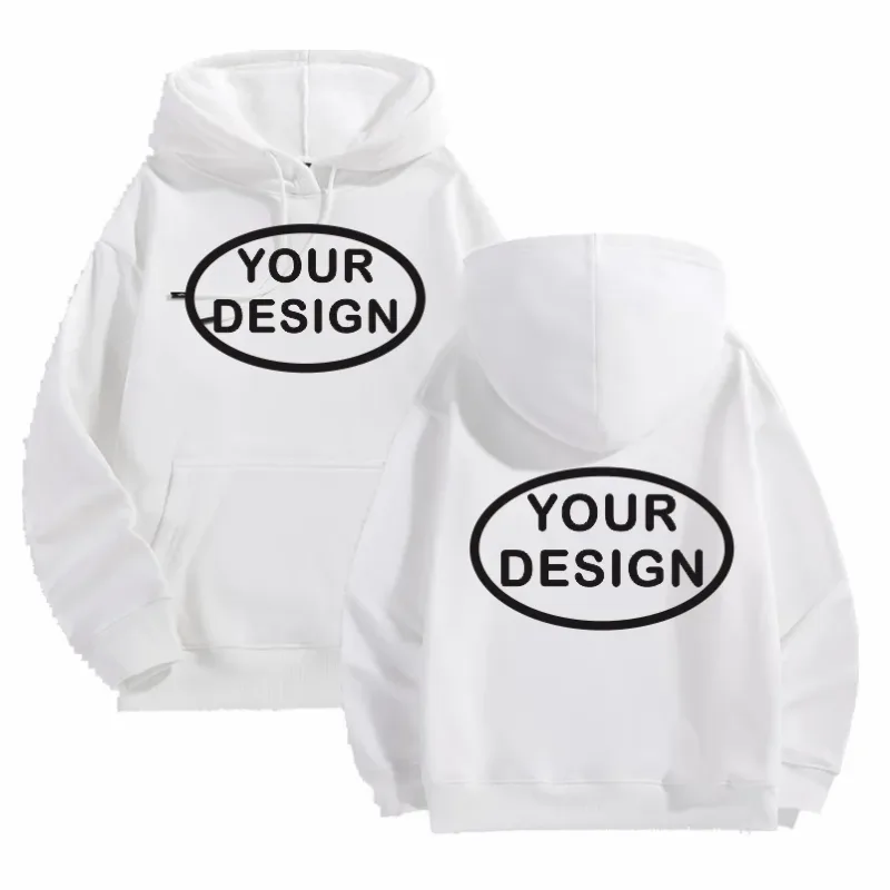 Na-customize na Naka-print na Mga Hoodies ng Lalaki at Babae na Loose Casual Fashion Long Sleeved Pullovers na Burdado na LOGO Street Sports Shirts