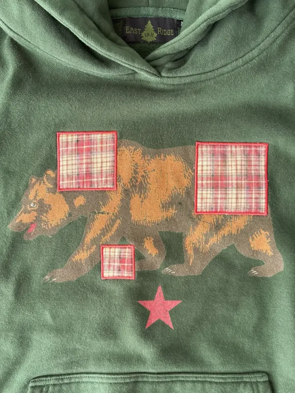 Vintage Bear Print Hoodie Men Retro Green Plaid Patch Pullover Hooded Sweatshirt Casual Streetwear Long Sleeve Women Hoodies Top — image 21