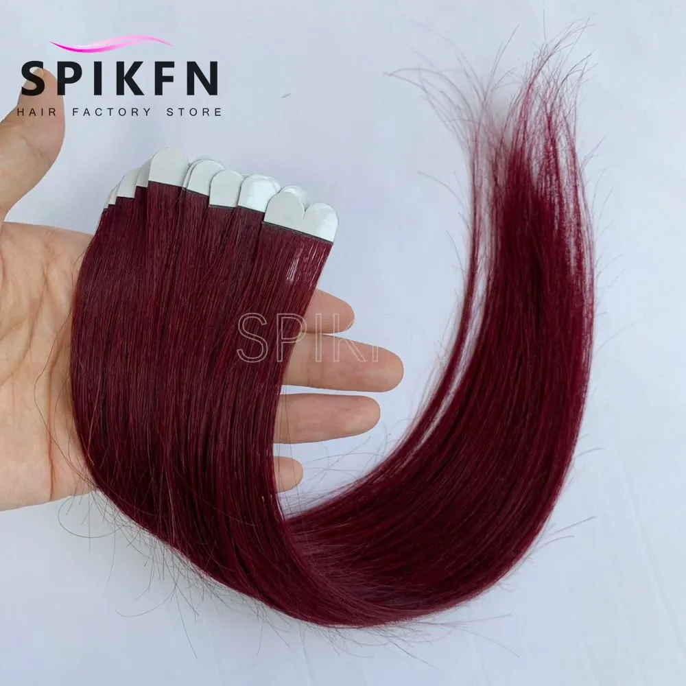 14inches Mini Tape-In Hair Extensions Straight Human Hair Seamless Skin Weft 10pcs/pack Lightweight Butterfly Tape Hair — image 6