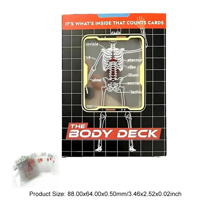 The Body Deck Cards Reusable 3D Image Educational Cards Multi-Purpose Body Transparent Playing Cards for Friend Gifts