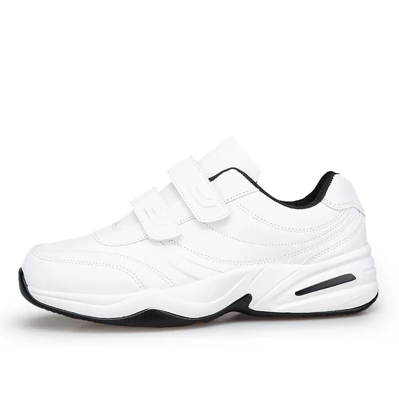 Men's Adjustable Hook and Loop Leather Sneakers Casual Sports Shoes White Sneakers Masculino Zapatillas Deportivas Tenis — image 5