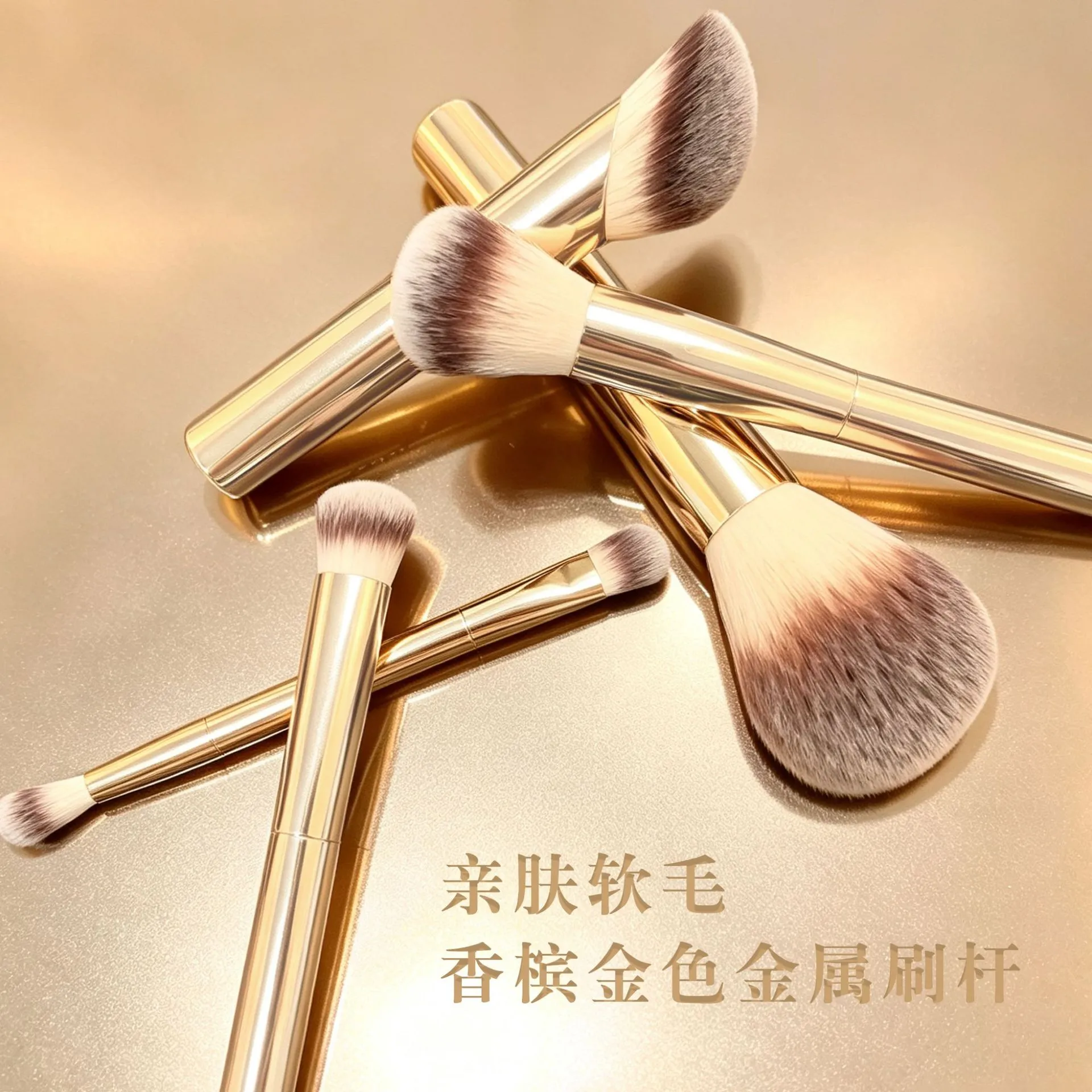5pcs/set Hourglass Makeup Brushes Powder Foundation Blush Concealer Eyeshadow Crease Make Up Brush With White Leather bag — image 3
