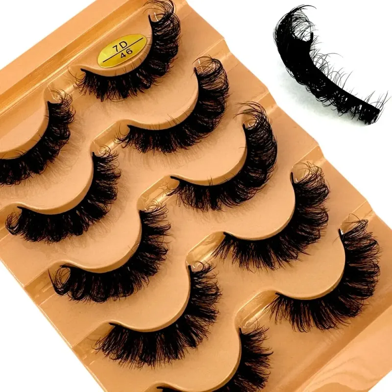 Fluffy Lashes Mink False EyelashesThick Cat Eye Makeup Long Natural Volume 3d Eyelashes Extension Wholesale Mink Eyelashes — image 7