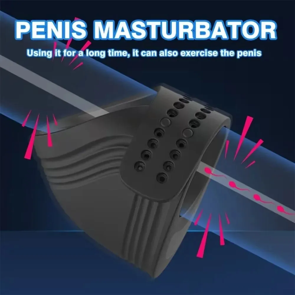 Masculino glans massageador beliscar pênis treinamento estimulador vibrador para ejaculação atraso treinamento vibrador adulto brinquedos sexuais para homem — image 4