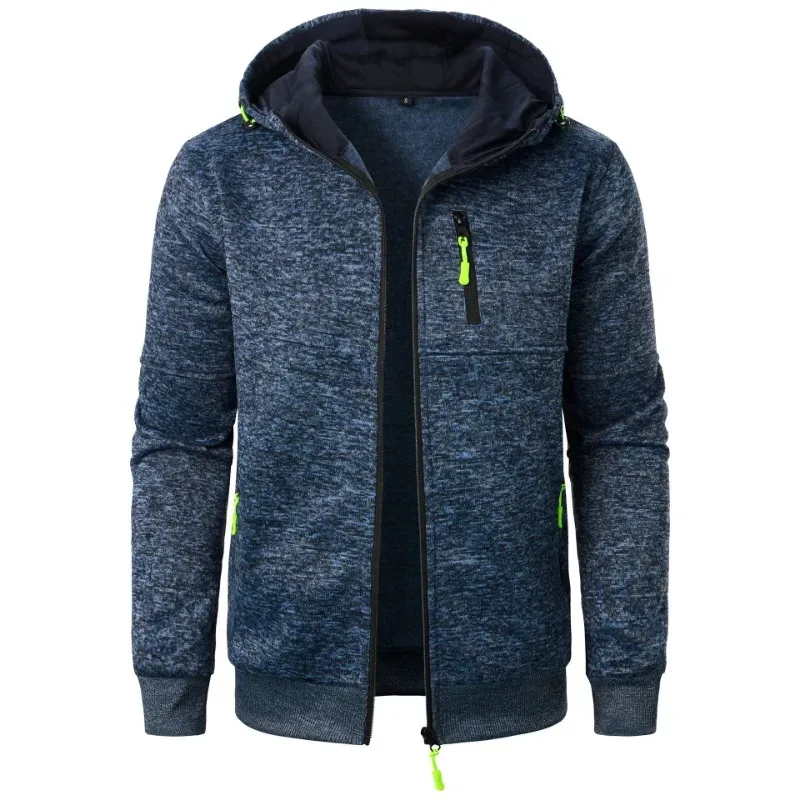 Novo streetwear masculino manga longa sweatshirts para homem zíper com capuz oversize inverno quente casaco casaco de treino ao ar livre