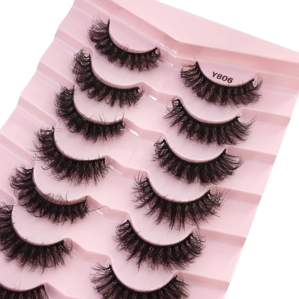 Fluffy Lashes Mink False EyelashesThick Cat Eye Makeup Long Natural Volume 3d Eyelashes Extension Wholesale Mink Eyelashes — image 5