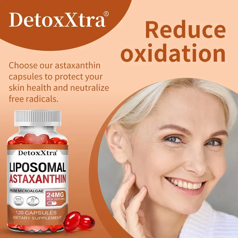 Liposomal Astaxanthin 24mg High Absorption Premium Antioxidant Supports Metabolism Eye Skin Joint & Immune Health Non-GMO — image 7