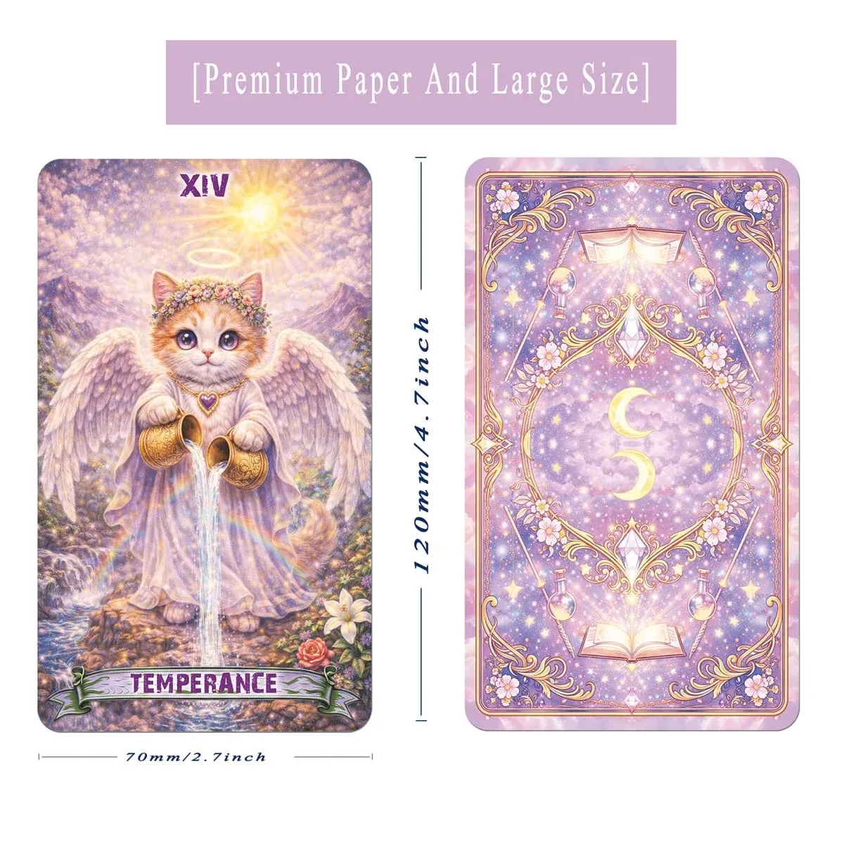 Magic Cat Tarot 78 Cards 13x8 Cm Ideal for Beginners Paper Manual Emotion Expression Subtle Magic Details Card Games — image 5