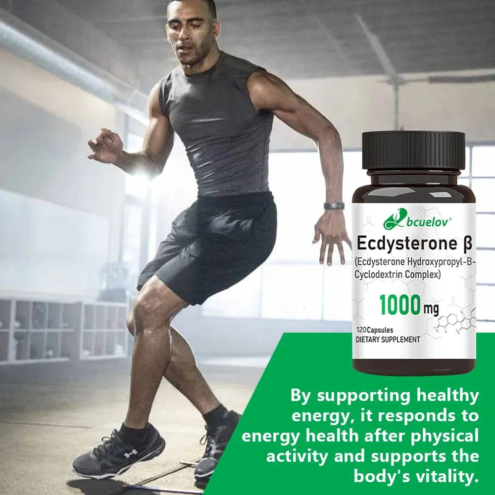 Ecdysterone Supplement 1000 mg - Enhanced Energy Levels Increased Muscle Strength 30/60/120 Capsules