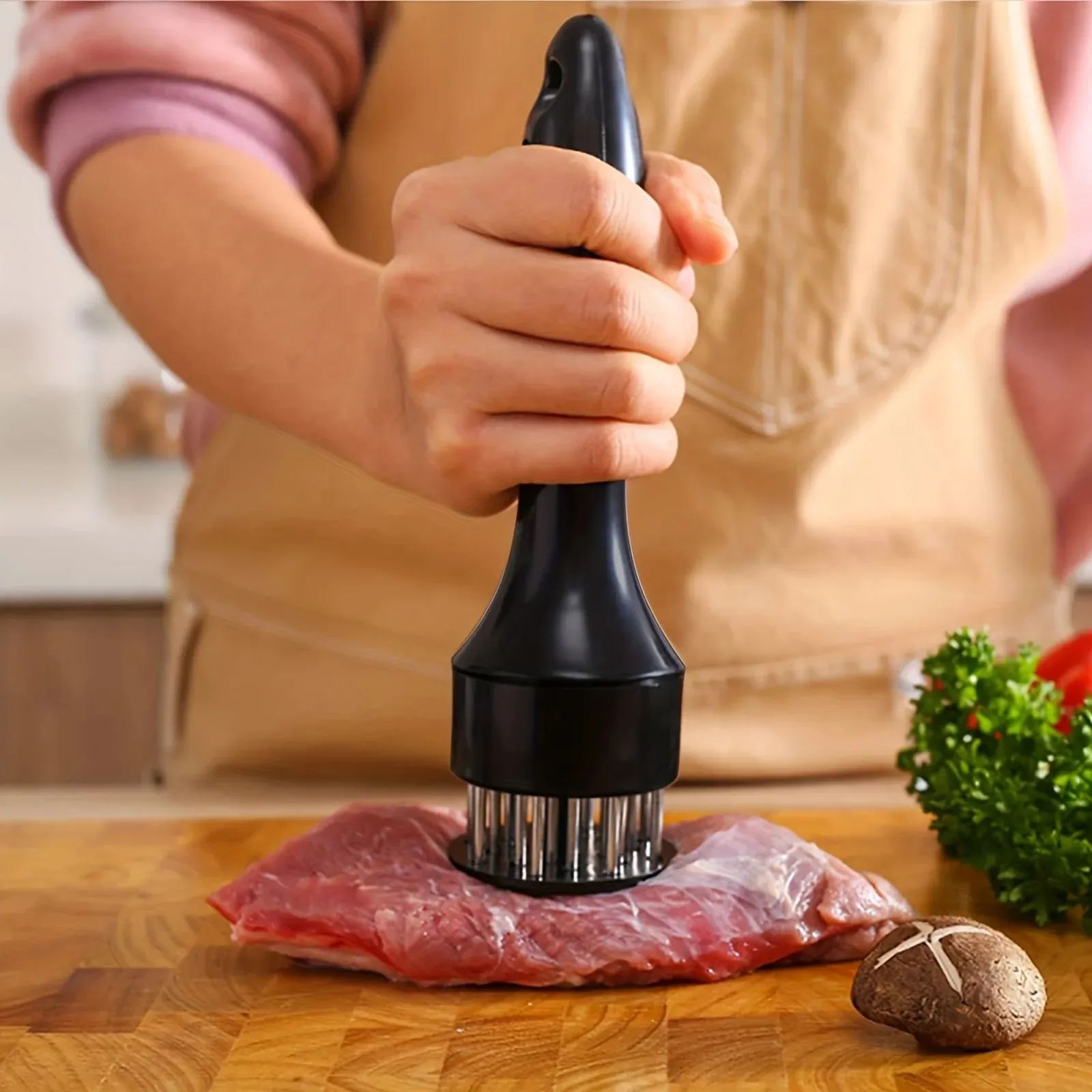 Martillo ablandador de carne de acero inoxidable, aguja para carne suelta, punzonadora doméstica, interruptor de tendón diario, aguja de inserción de carne, 1 ud. — image 3