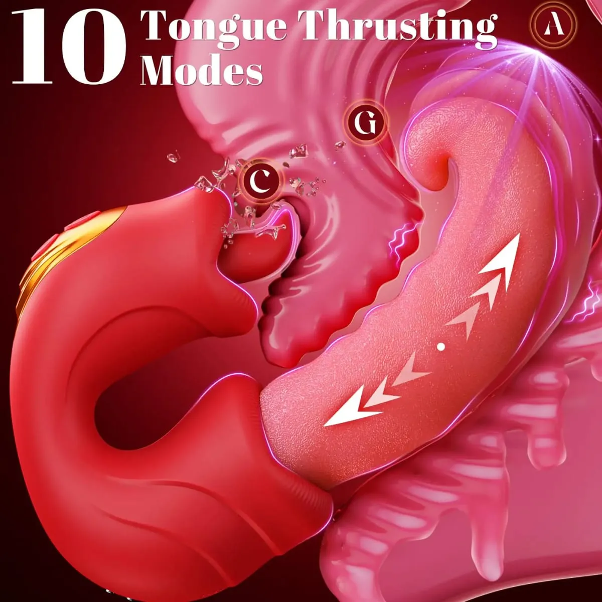 G Spot Vibrator Tongue Toy for Women Female Couples Womens Pleasure 10 Thrusting 10 Licking Vibration Modes Clitoral Stimulation — image 3