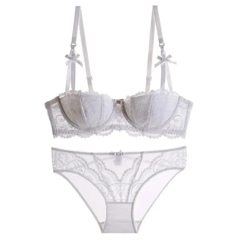 Sexy Bra Set Women Lace Push Up Seamless Bra Lingerie Set Daily Underwear Bra and Panty Set — image 7