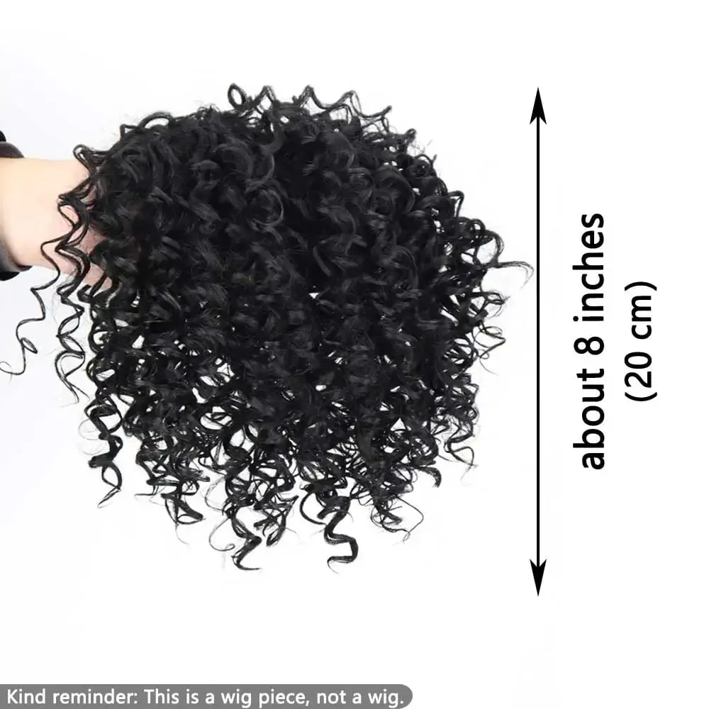Synthetic Kinky Curly Hair Topper Clip-in Afro Curly Hairpiece for Women Top Hairpiece for Thinning Hair Increase Hair Volume — image 3